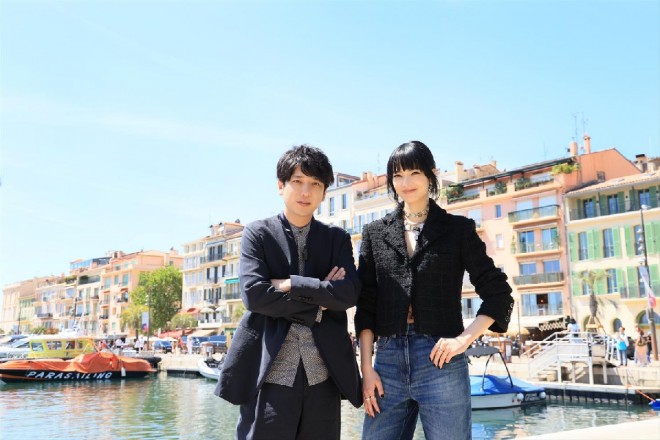 Kazunari Ninomiya and Nana Komatsu arrive in Cannes for the 78th Cannes Film Festival